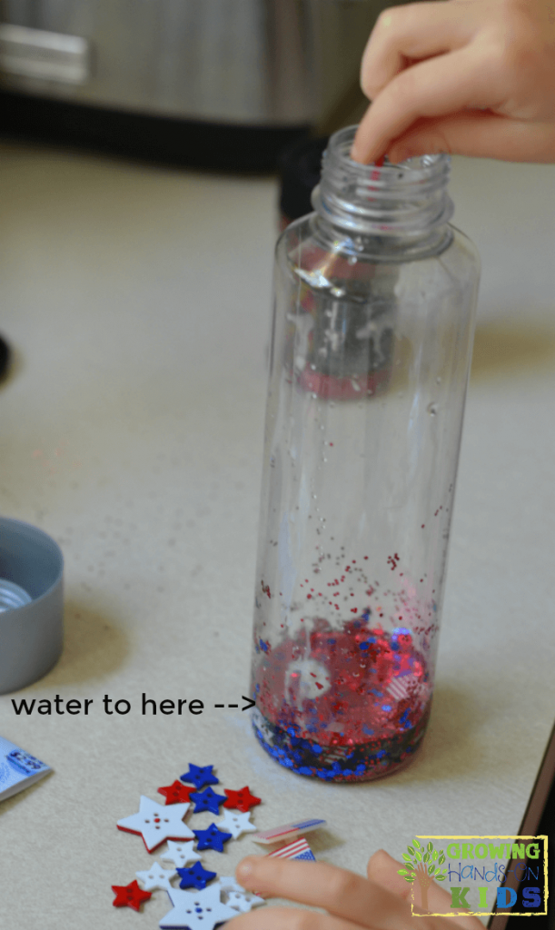 4th of July Discovery Bottle for Kids - Sensory Play Activity