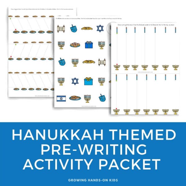 Hanukkah- Themed Pre-Writing Activity Packet - Free Download - Growing ...