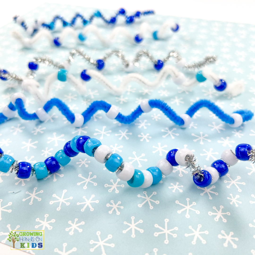 DIY Sparkly Pipe Cleaner Icicles: Winter Fine Motor Activity